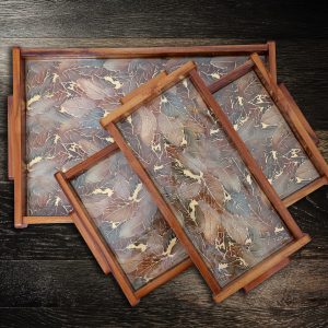 Premium Acacia Wood Serving Tray with Handles