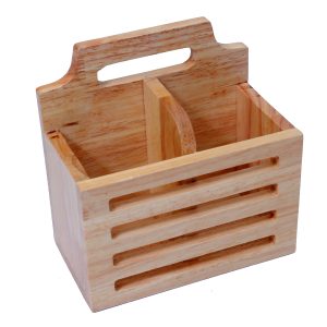 Artisan Wooden Cutlery & Condiment Caddy