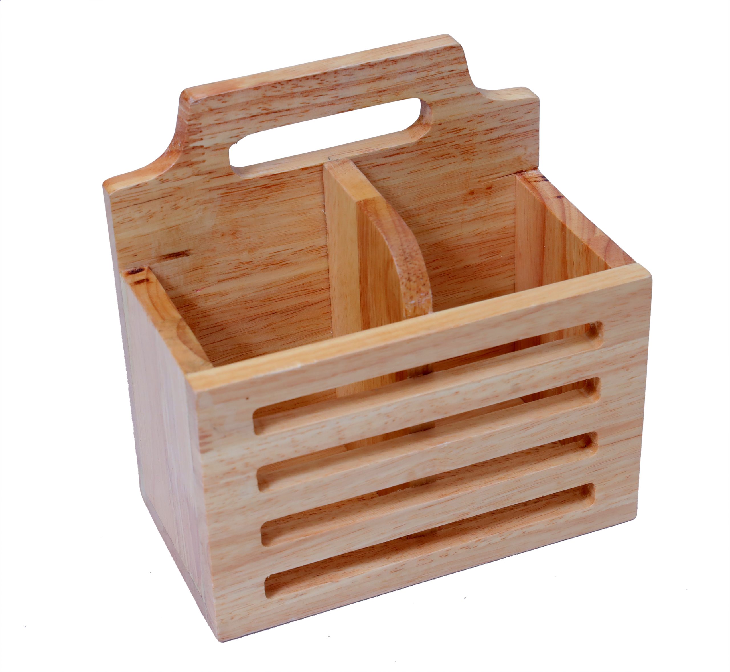 Artisan Wooden Cutlery & Condiment Caddy